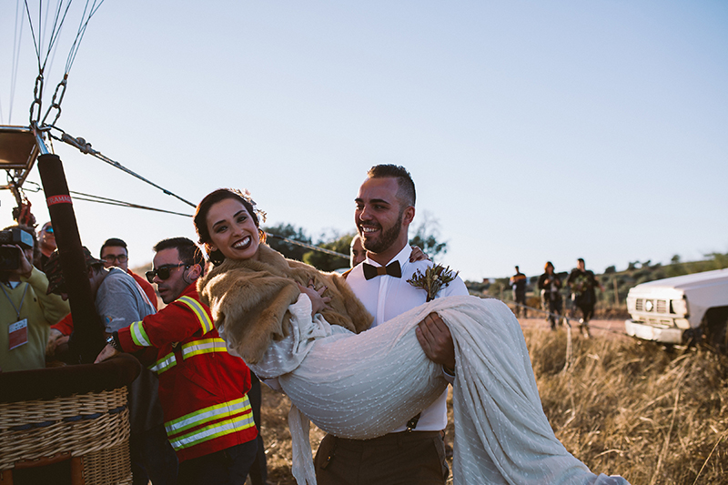 Casamento num balão de ar quente em Portugal